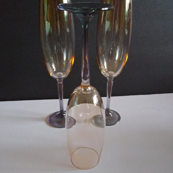 Flute Champagne Glasses Iridescent Ombre Blend - Picture 2 of 10